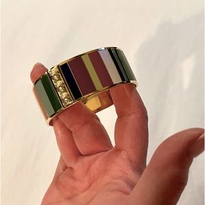COACH Legacy Stripe Bangle Bracelet - Gold Tone